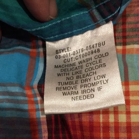 Roper Bright Plaid Country Western Button Up Shirt Long Sleeved Mens 2XL Resale - Picture 9 of 16